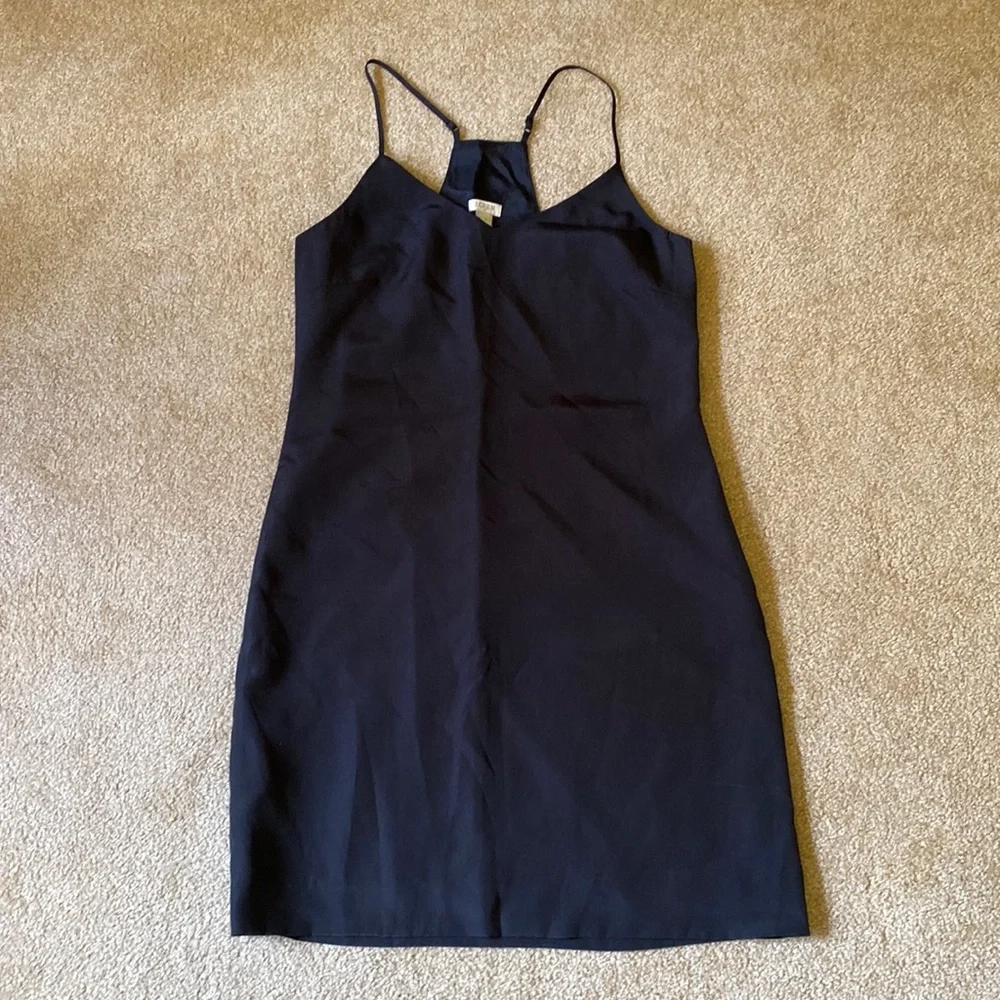 J. Crew black dress 2 mini spaghetti strap sleeveless little black dress LBD - Picture 1 of 7